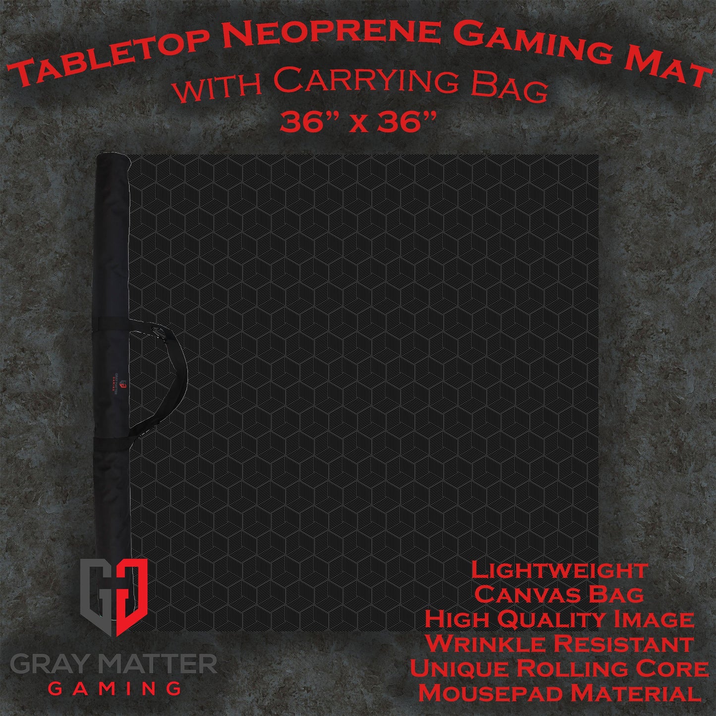 Geometric Pattern Mat 36" x 36" with Bag | Board Game Puzzle Mat
