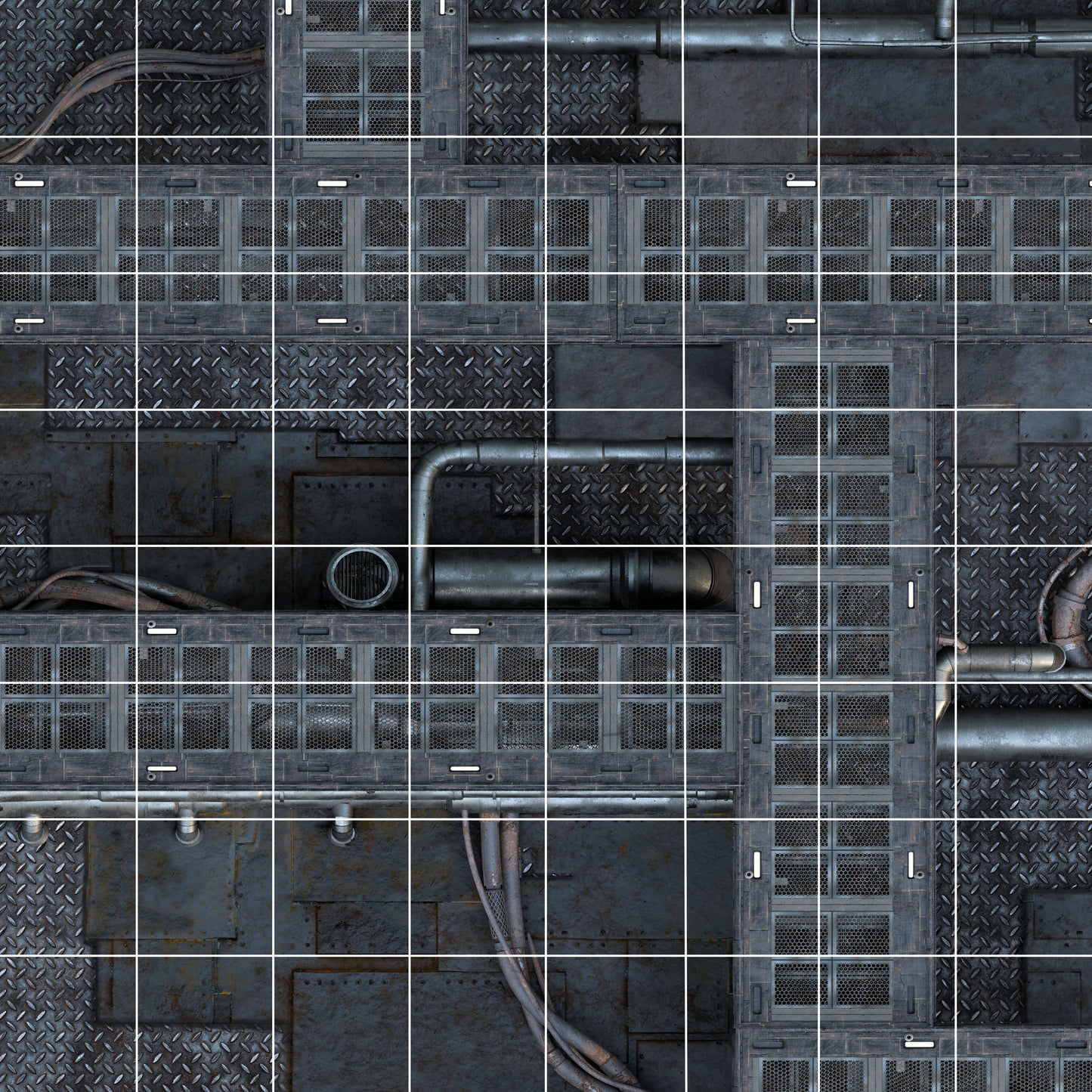 Sci-Fi Skirmish Premium - 24x24 with 3" Grid - Double Sided Neoprene Mat with Bag