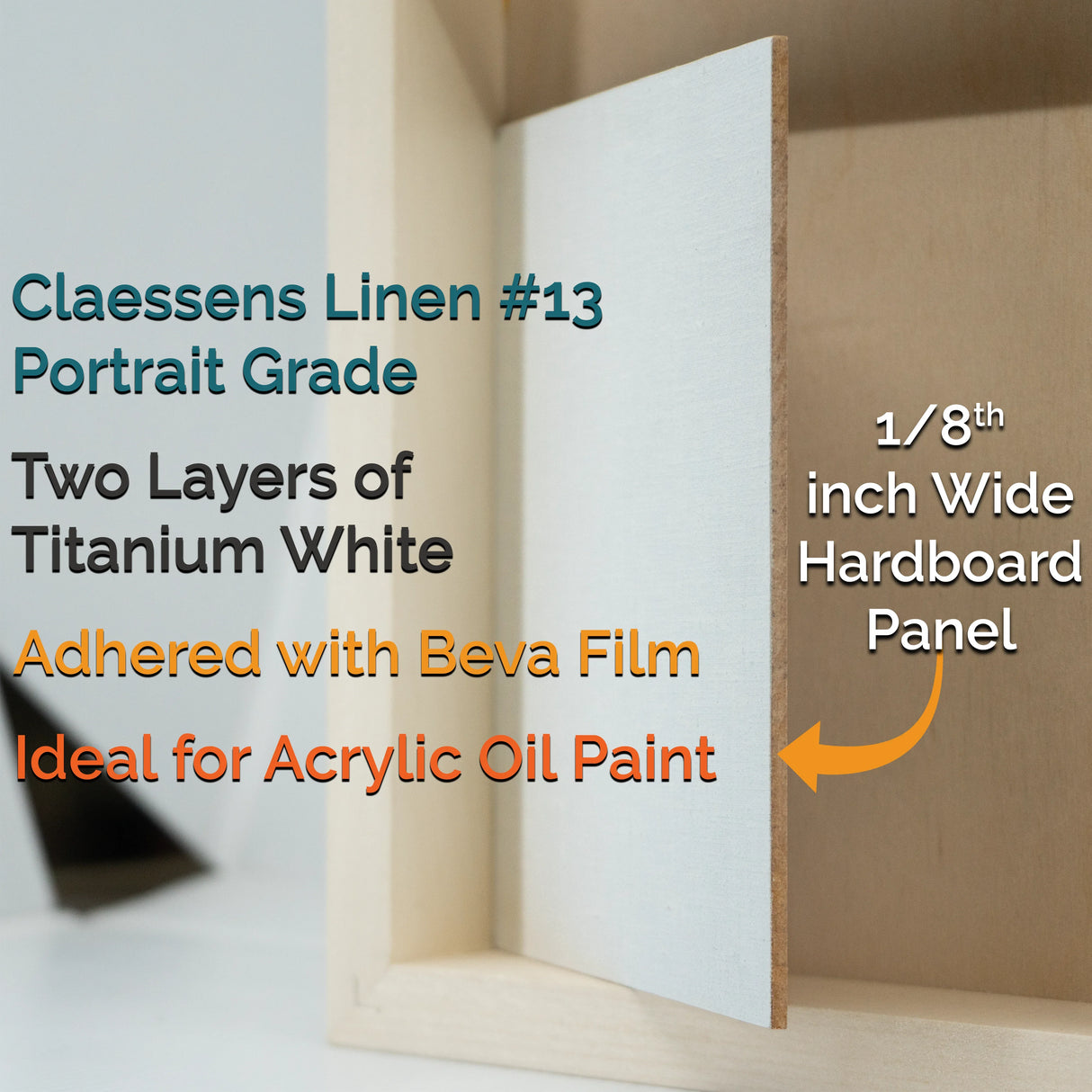 Trekell #113 Acrylic Primed Linen Panel - 1/8" Tempered Hardboard