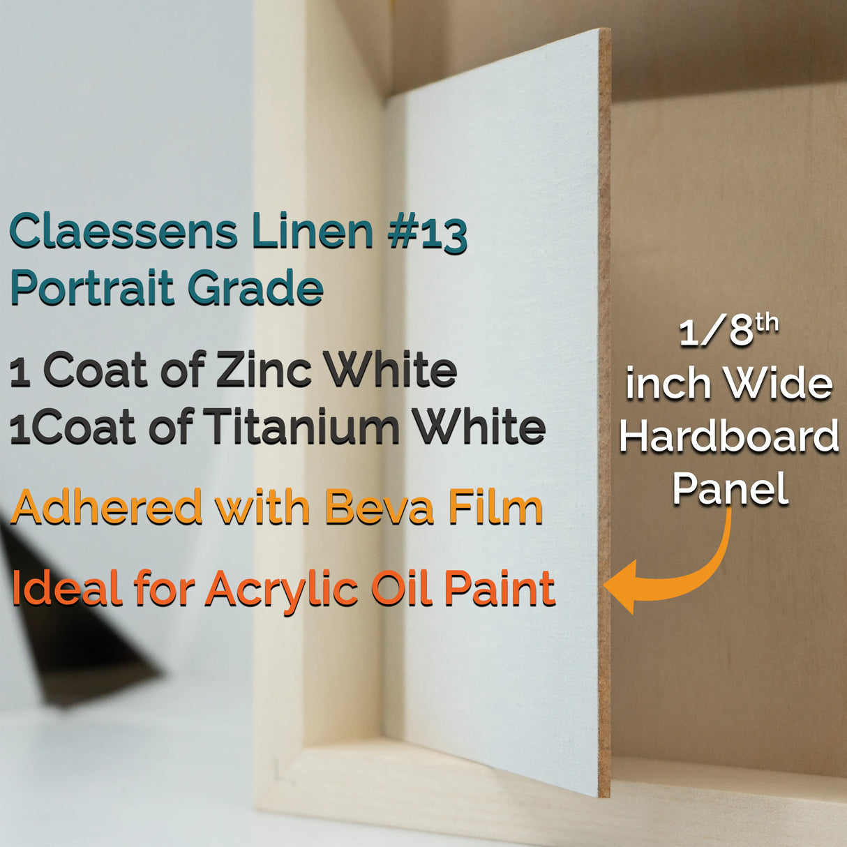 Trekell #13 Oil Primed Linen Panel - 1/8" Hardboard