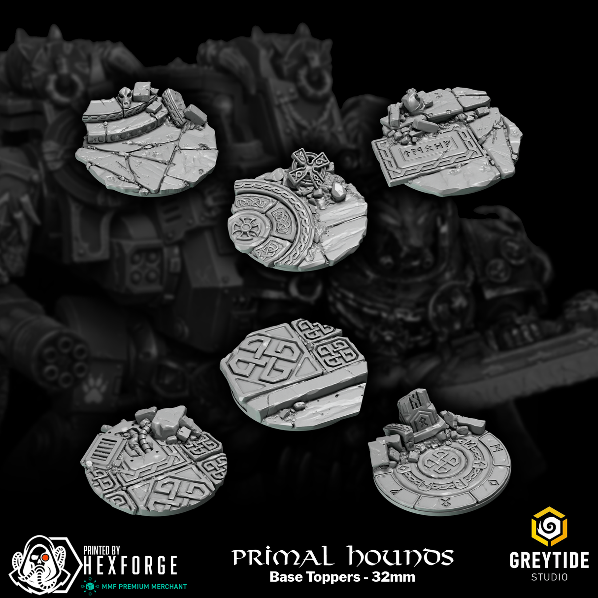 Primal Hounds - Base Toppers - 32mm