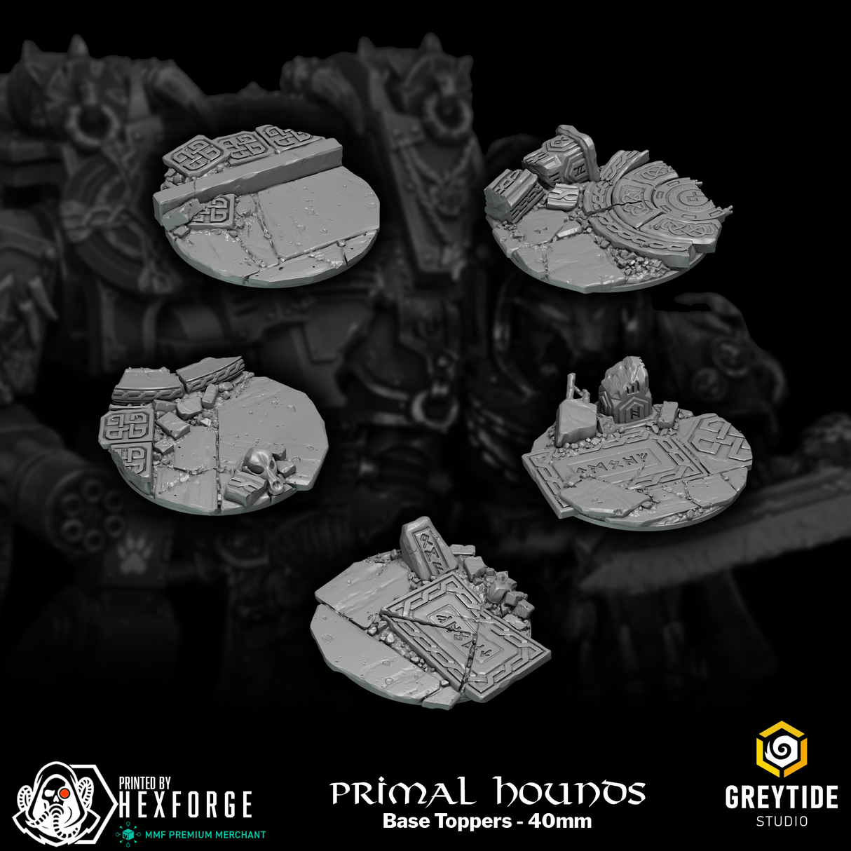 Primal Hounds - Base Toppers - 40mm