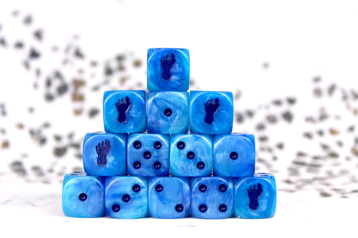 Giant Footprint Dice - Blue Frost