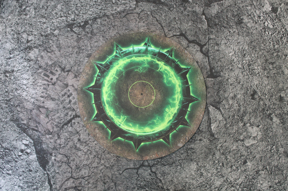 Warhammer 40k and AoS4 Neoprene Objective Markers - Green and Flaming Portal