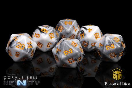 Infinity: N4 Marbled W/ Gold - Official Dice Set