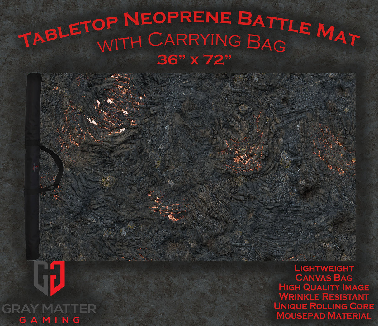 Lava Flows - Neoprene Battle Mat with Bag