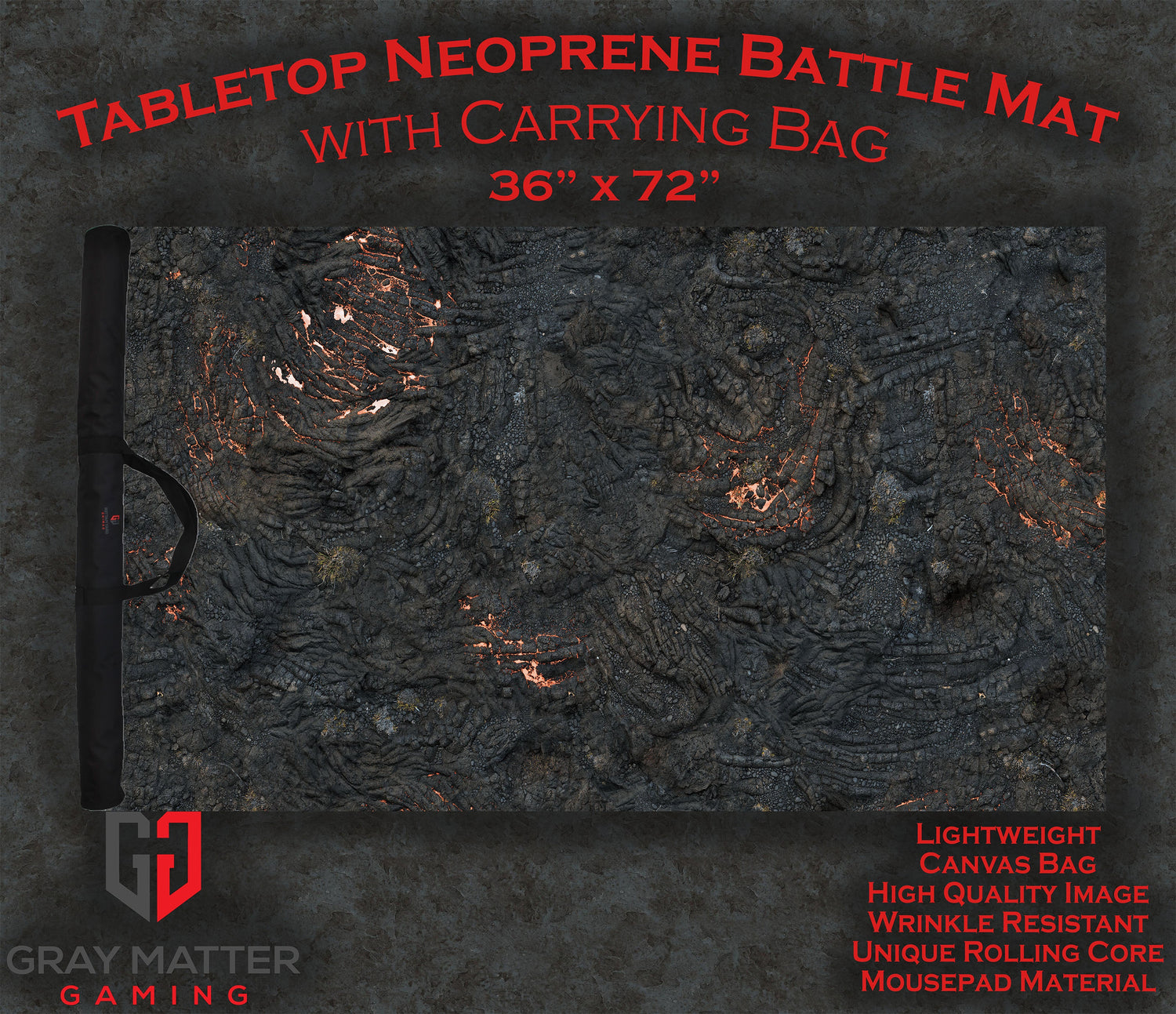 Lava Flows - Neoprene Battle Mat with Bag