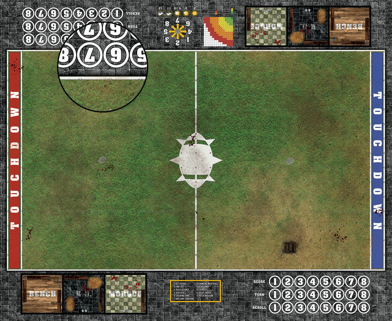 Mats by Mars:  Grassy Spring Fantasy Football Play Mat / Pitch