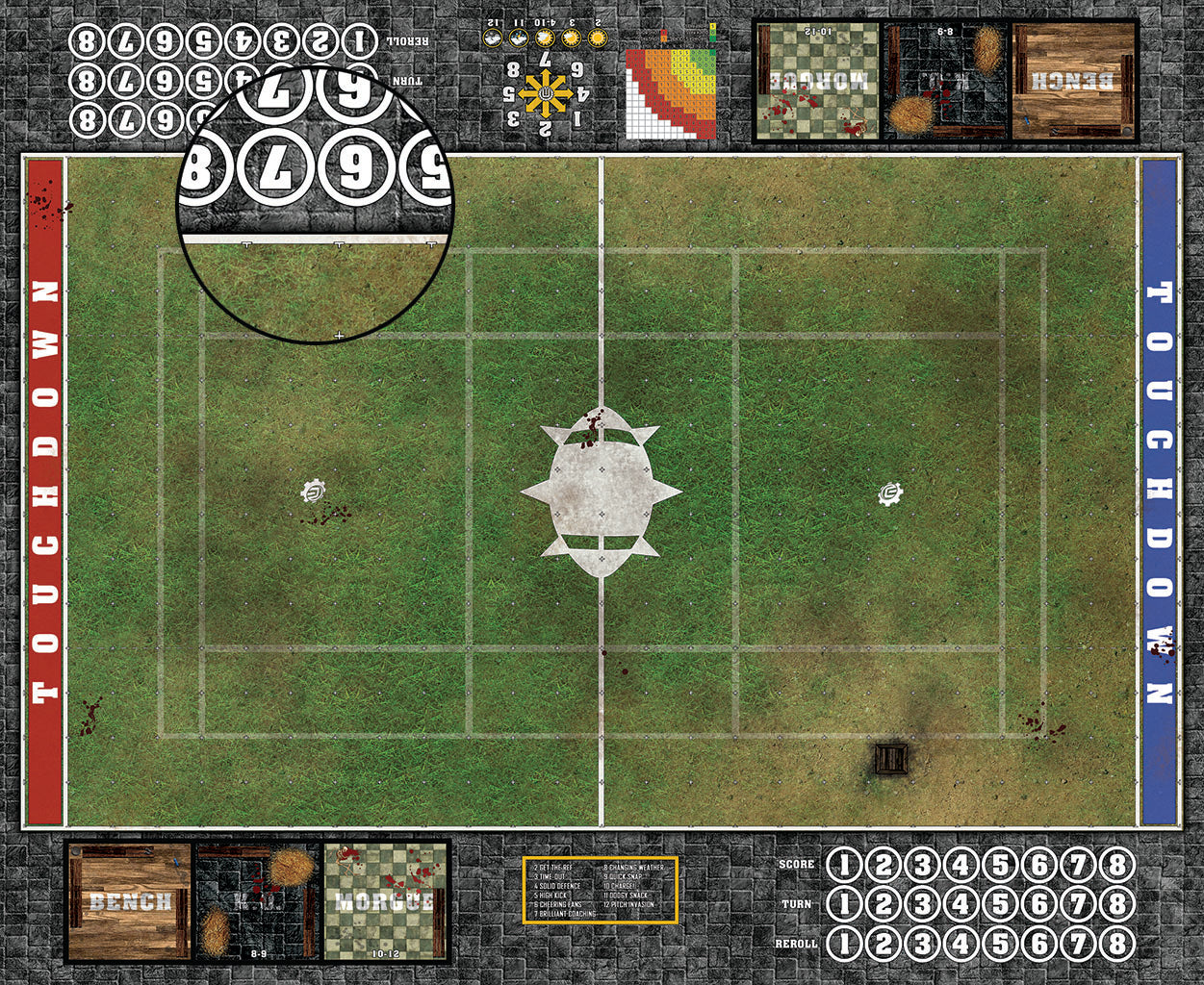Mats by Mars:  Grassy Spring Fantasy Football Play Mat / Pitch
