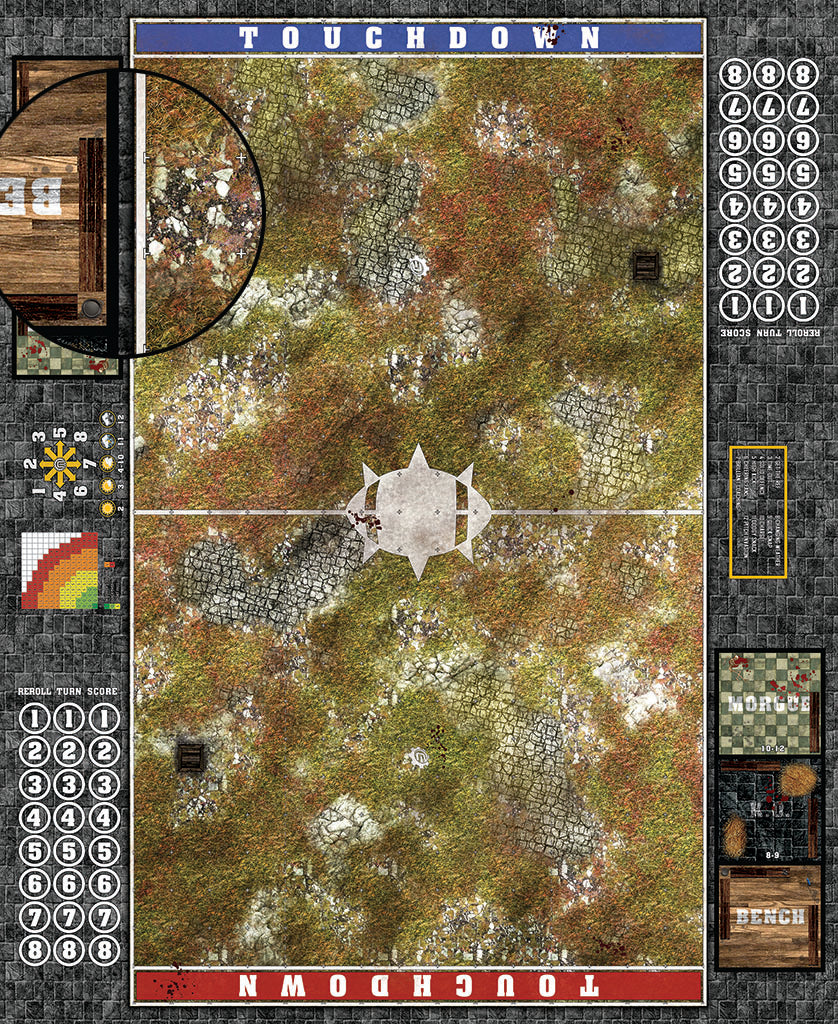 Mats by Mars:  Abandoned City Fantasy Football Play Mat / Pitch