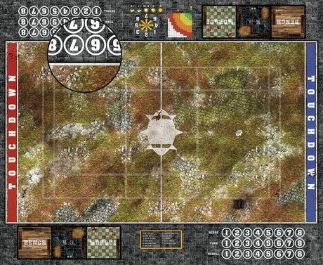 Mats by Mars:  Abandoned City Fantasy Football Play Mat / Pitch