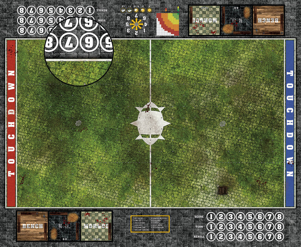 Mats by Mars:  Overgrown Cobbles Fantasy Football Play Mat / Pitch