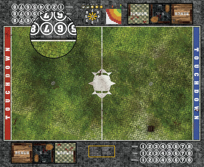 Mats by Mars:  Overgrown Cobbles Fantasy Football Play Mat / Pitch