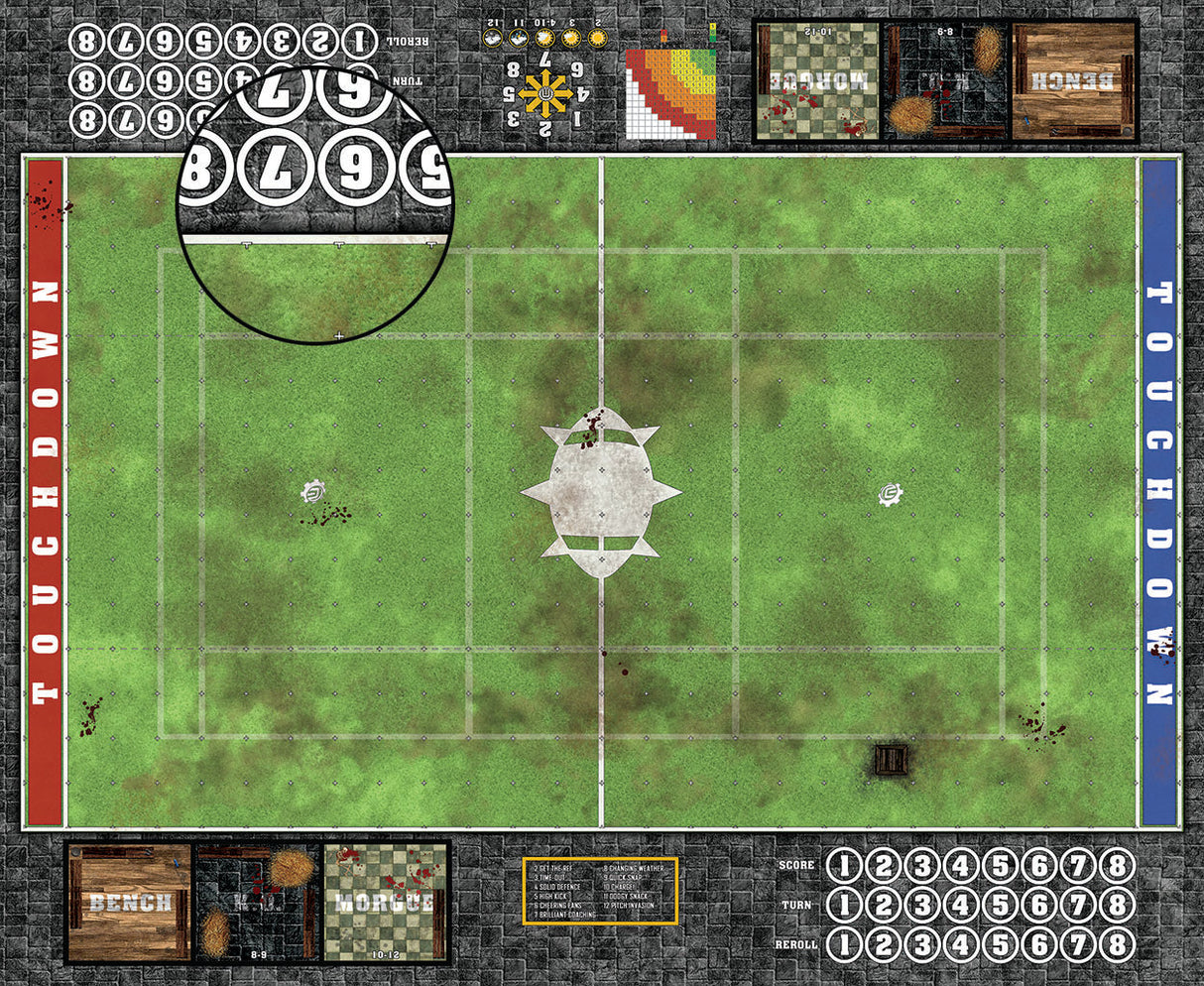 Mats by Mars:  Verdant Field Fantasy Football Play Mat / Pitch