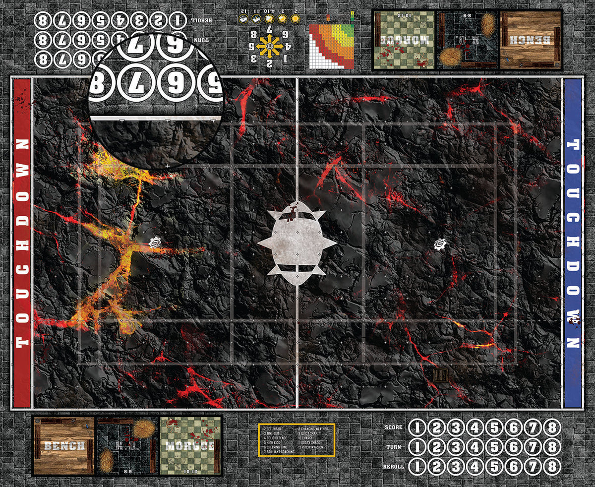 Mats by Mars:  Molten Crust Fantasy Football Play Mat / Pitch