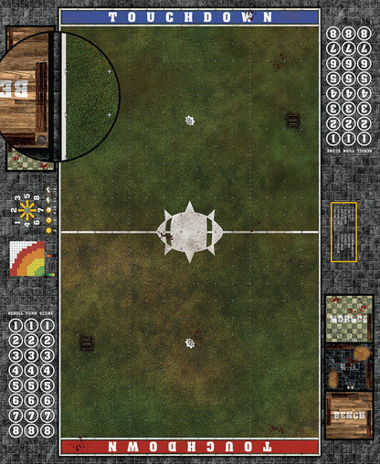 Mats by Mars:  Green Meadow Fantasy Football Play Mat / Pitch