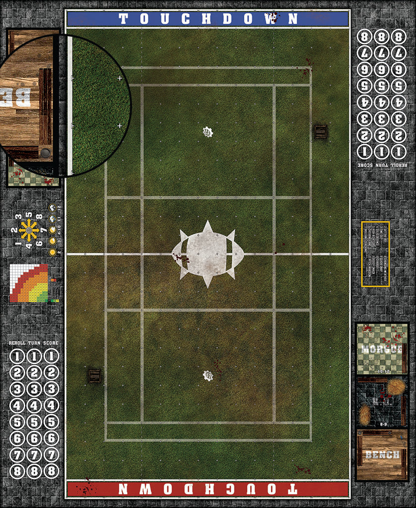 Mats by Mars:  Green Meadow Fantasy Football Play Mat / Pitch