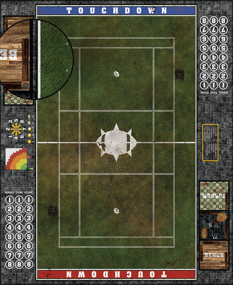 Mats by Mars:  Green Meadow Fantasy Football Play Mat / Pitch