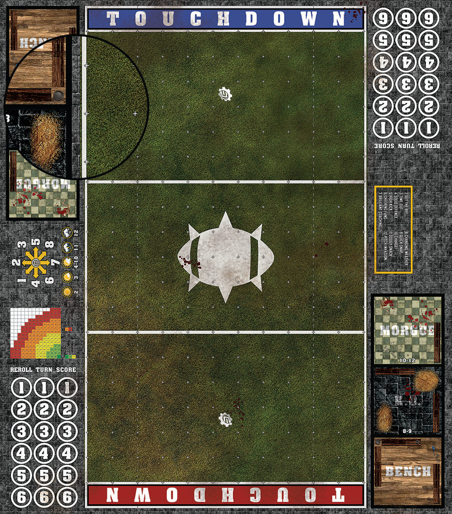 Mats by Mars:  Green Meadow Fantasy Football Play Mat / Pitch