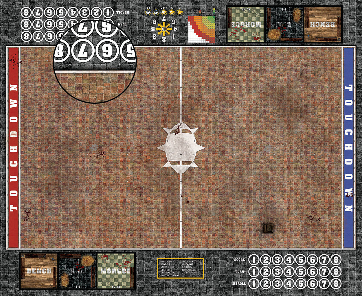 Mats by Mars:  Red Sett Stone Fantasy Football Play Mat / Pitch