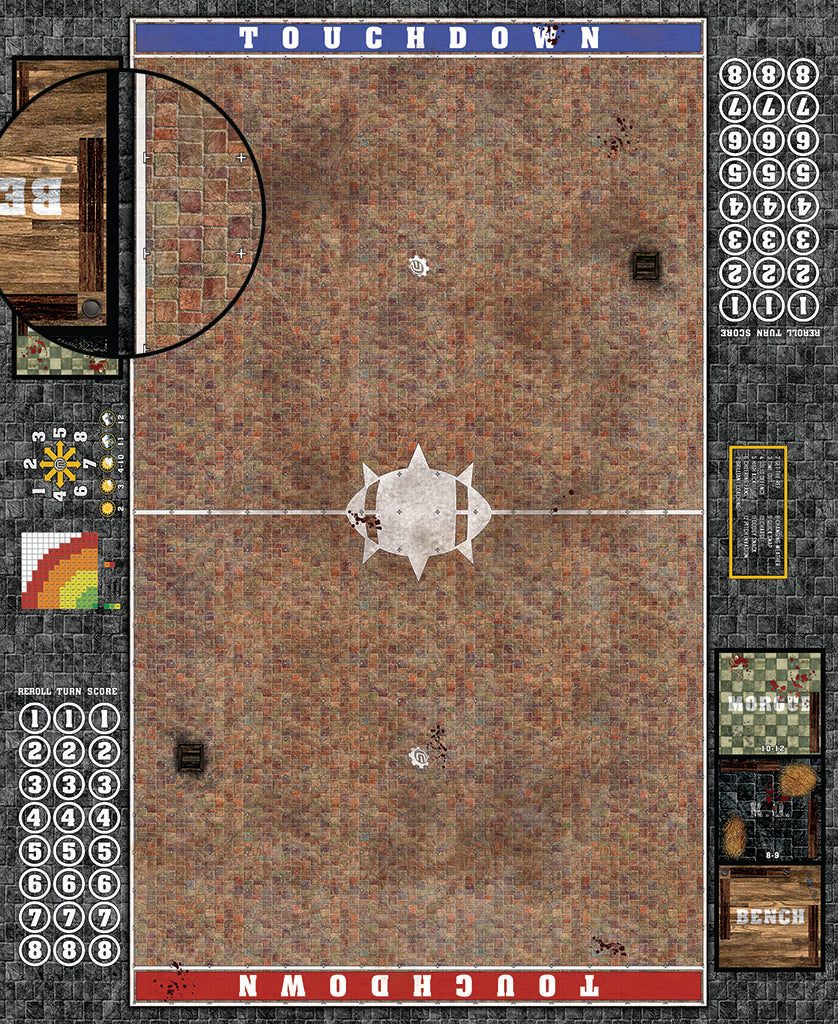 Mats by Mars:  Red Sett Stone Fantasy Football Play Mat / Pitch
