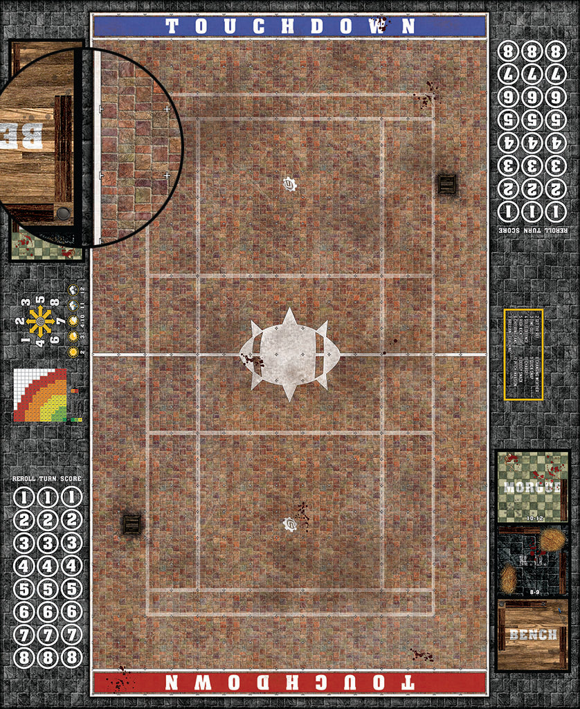 Mats by Mars:  Red Sett Stone Fantasy Football Play Mat / Pitch