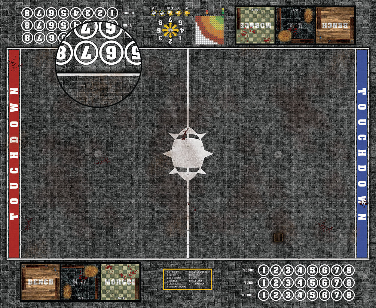 Mats by Mars:  Grey Sett Stone Fantasy Football Play Mat / Pitch