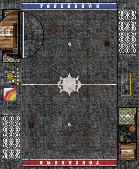 Mats by Mars:  Grey Sett Stone Fantasy Football Play Mat / Pitch