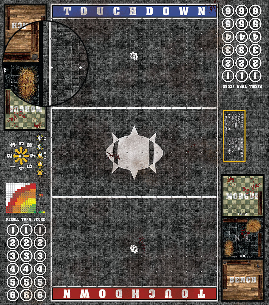 Mats by Mars:  Grey Sett Stone Fantasy Football Play Mat / Pitch