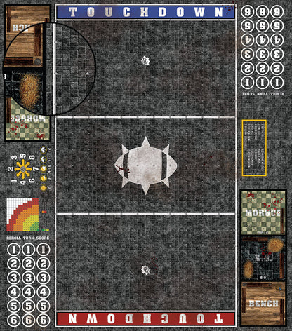 Mats by Mars:  Grey Sett Stone Fantasy Football Play Mat / Pitch