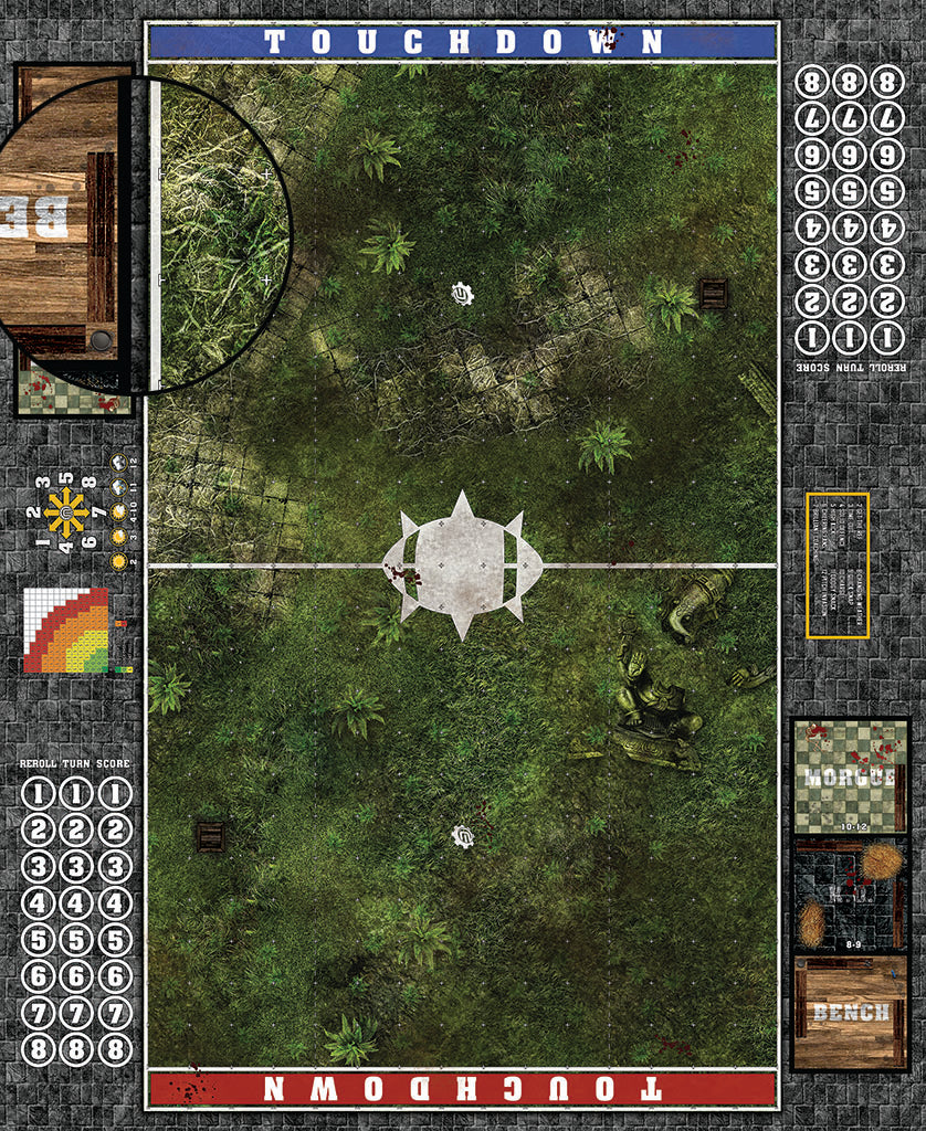Mats by Mars:  Forgotten Temple Fantasy Football Play Mat / Pitch