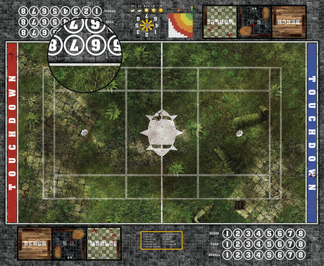 Mats by Mars:  Forgotten Temple Fantasy Football Play Mat / Pitch