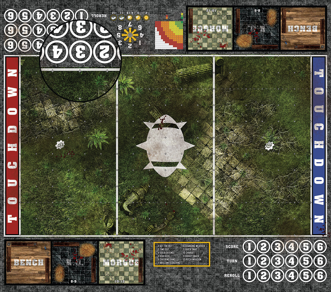 Mats by Mars:  Forgotten Temple Fantasy Football Play Mat / Pitch