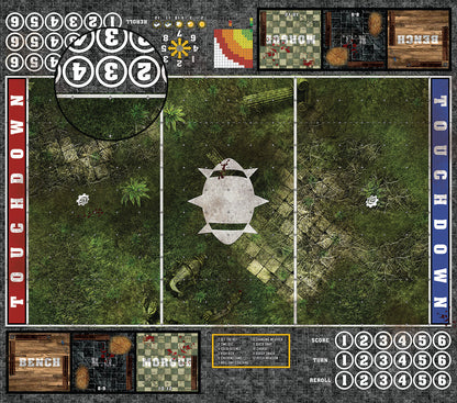 Mats by Mars:  Forgotten Temple Fantasy Football Play Mat / Pitch