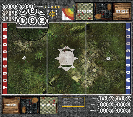 Mats by Mars:  Forgotten Temple Fantasy Football Play Mat / Pitch