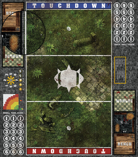 Mats by Mars:  Forgotten Temple Fantasy Football Play Mat / Pitch