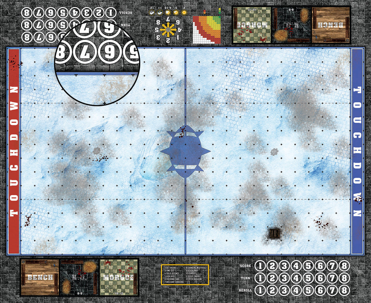 Mats by Mars:  Frosty Cobbles Fantasy Football Play Mat / Pitch