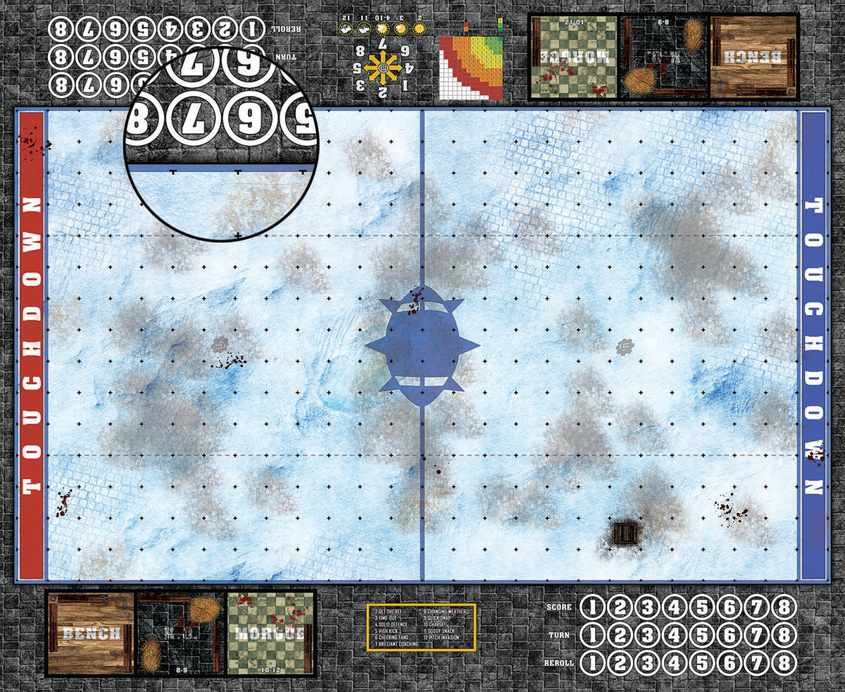 Mats by Mars:  Frosty Cobbles Fantasy Football Play Mat / Pitch