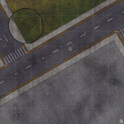 Mats by Mars: Park Avenue (Intersection) Tabletop Wargaming Play Mat