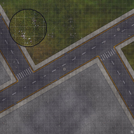 Mats by Mars: Park Avenue (Intersection) Tabletop Wargaming Play Mat