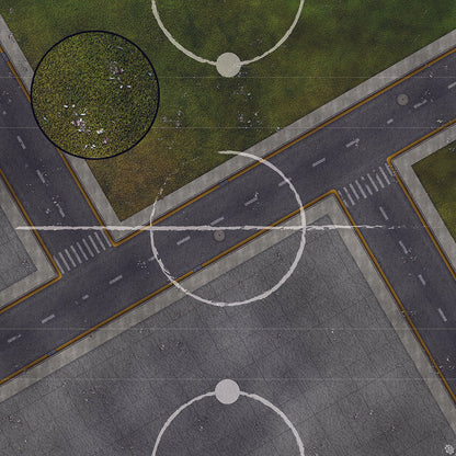 Mats by Mars: Park Avenue (Intersection) Tabletop Wargaming Play Mat
