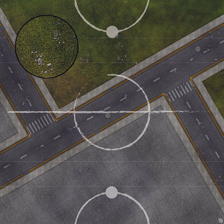 Mats by Mars: Park Avenue (Intersection) Tabletop Wargaming Play Mat