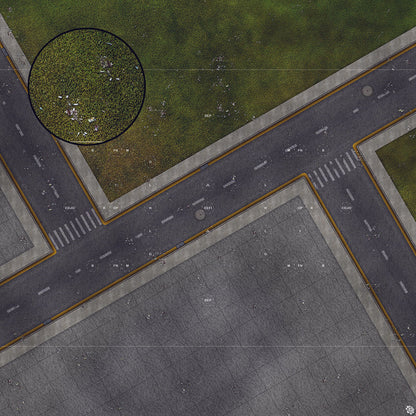 Mats by Mars: Park Avenue (Intersection) Tabletop Wargaming Play Mat
