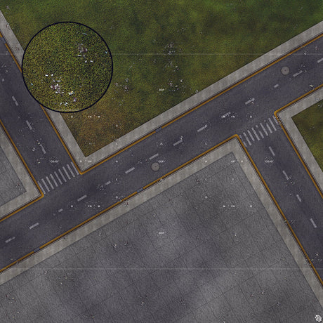 Mats by Mars: Park Avenue (Intersection) Tabletop Wargaming Play Mat