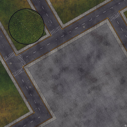 Mats by Mars: Park Avenue (Intersection) Tabletop Wargaming Play Mat