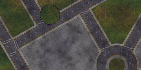 Mats by Mars: Park Avenue (Intersection) Tabletop Wargaming Play Mat