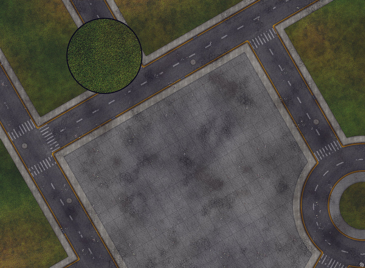 Mats by Mars: Park Avenue (Intersection) Tabletop Wargaming Play Mat