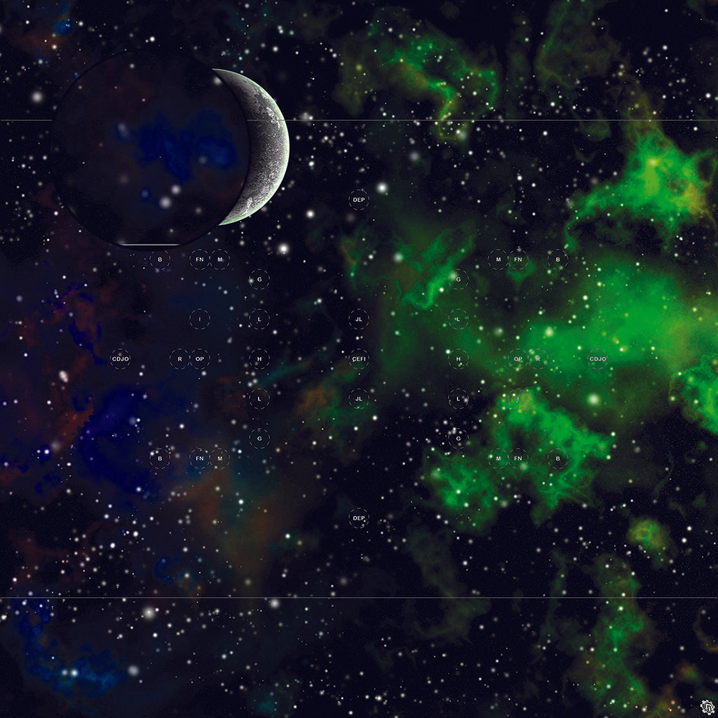 Mats by Mars: Emerald Cloud Tabletop Wargaming Space Play Mat