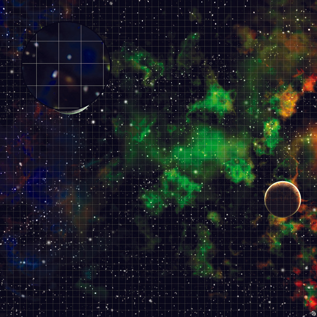 Mats by Mars: Emerald Cloud Tabletop Wargaming Space Play Mat