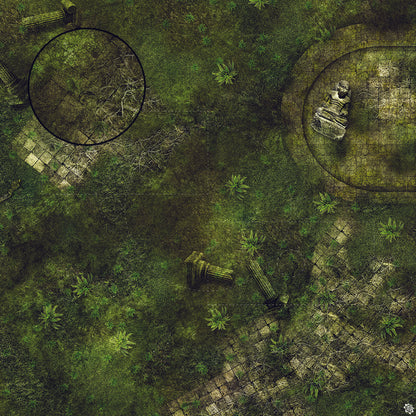 Mats by Mars: Forgotten Temple (Basin) Tabletop Wargaming Play Mat